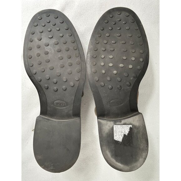 Tod's Men's Grigio Suede Wingtip Derby Lace-up Shoes in Beige - Sz 11 - Picture 8 of 9